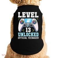 Level 13 Unlocked Video Game 13th Birthday Gamer Kids Doggie Tank thumb 0