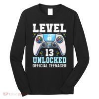 Level 13 Unlocked Video Game 13th Birthday Gamer Kids Long Sleeve Shirt thumb 0