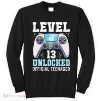 Level 13 Unlocked Video Game 13th Birthday Gamer Kids Sweatshirt thumb 0