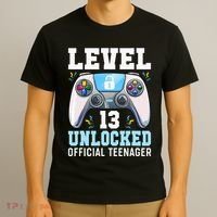 Level 13 Unlocked Video Game 13th Birthday Gamer Kids T-Shirt thumb 3
