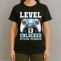 Level 13 Unlocked Video Game 13th Birthday Gamer Kids T-Shirt thumb 4
