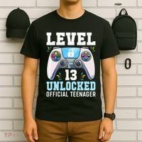 Level 13 Unlocked Video Game 13th Birthday Gamer Kids T-Shirt thumb 6