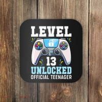 Level 13 Unlocked Video Game 13th Birthday Gamer Kids Coaster thumb 0