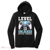 Level 13 Unlocked Video Game 13th Birthday Gamer Kids Women's Hoodie thumb 0