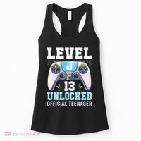Level 13 Unlocked Video Game 13th Birthday Gamer Kids Women's Tank Top thumb 0