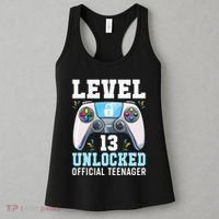 Level 13 Unlocked Video Game 13th Birthday Gamer Kids Women's Tank Top thumb 3