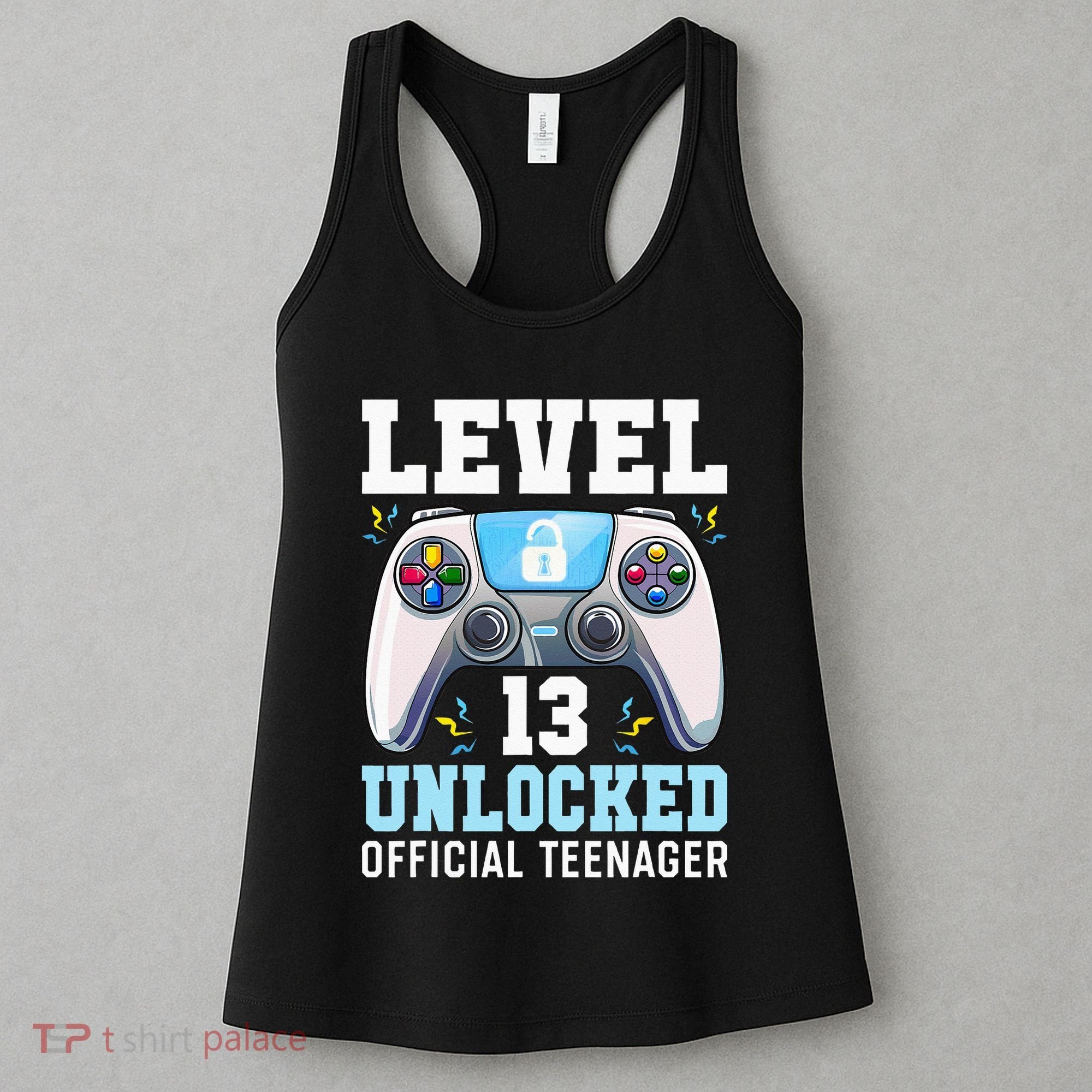 Level 13 Unlocked Video Game 13th Birthday Gamer Kids Women's Tank Top
