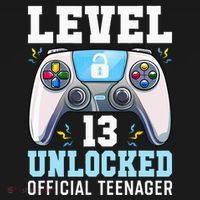 Level 13 Unlocked Video Game 13th Birthday Gamer Kids Baby Bodysuit thumb 2