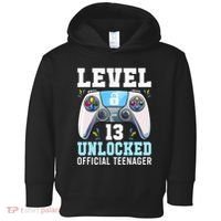 Level 13 Unlocked Video Game 13th Birthday Gamer Kids Toddler Hoodie thumb 0