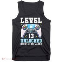 Level 13 Unlocked Video Game 13th Birthday Gamer Kids Tank Top thumb 0