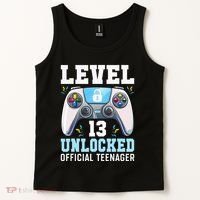 Level 13 Unlocked Video Game 13th Birthday Gamer Kids Tank Top thumb 2