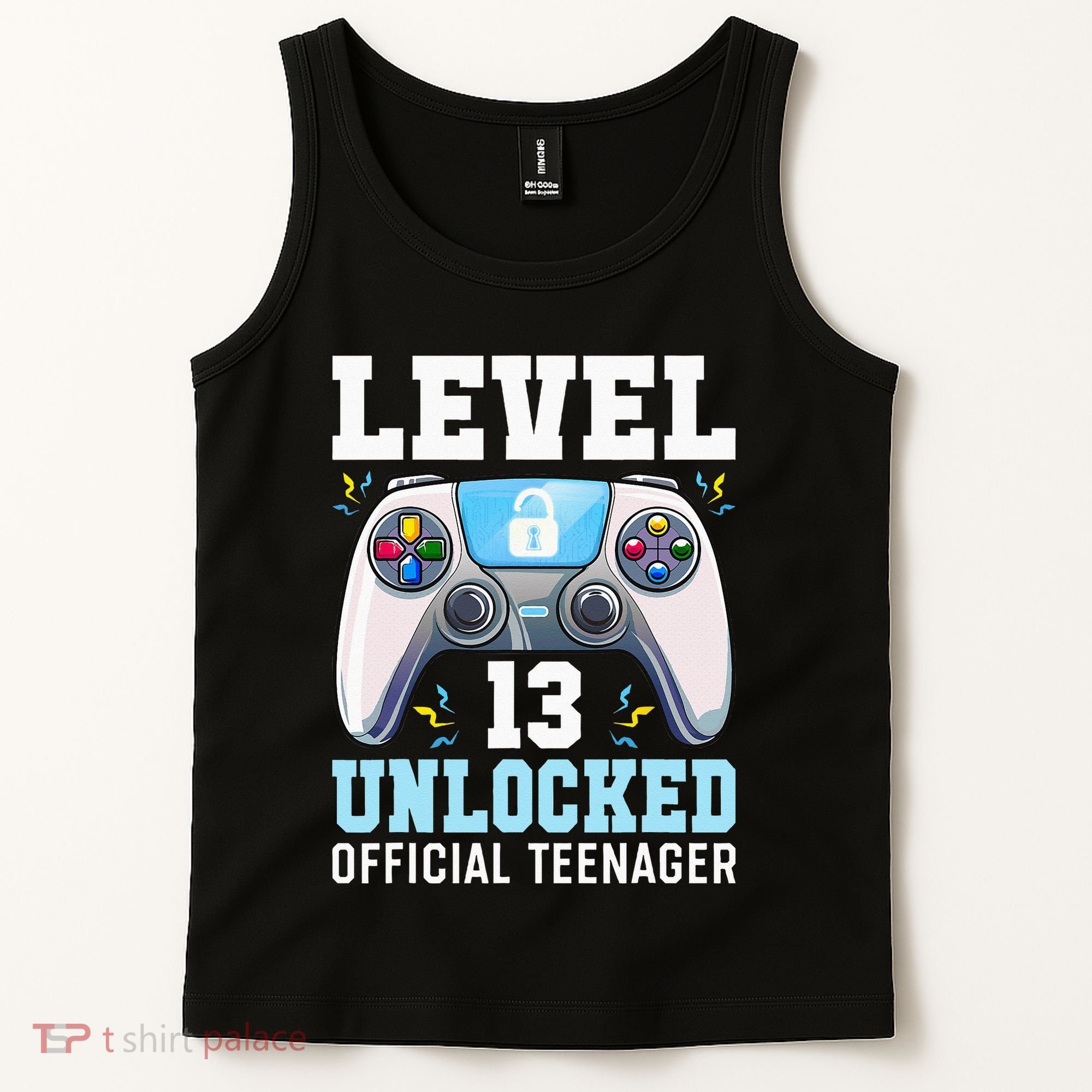 Level 13 Unlocked Video Game 13th Birthday Gamer Kids Tank Top