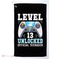 Level 13 Unlocked Video Game 13th Birthday Gamer Kids Golf Towel thumb 0