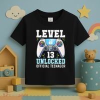 Level 13 Unlocked Video Game 13th Birthday Gamer Kids Toddler T-Shirt thumb 3