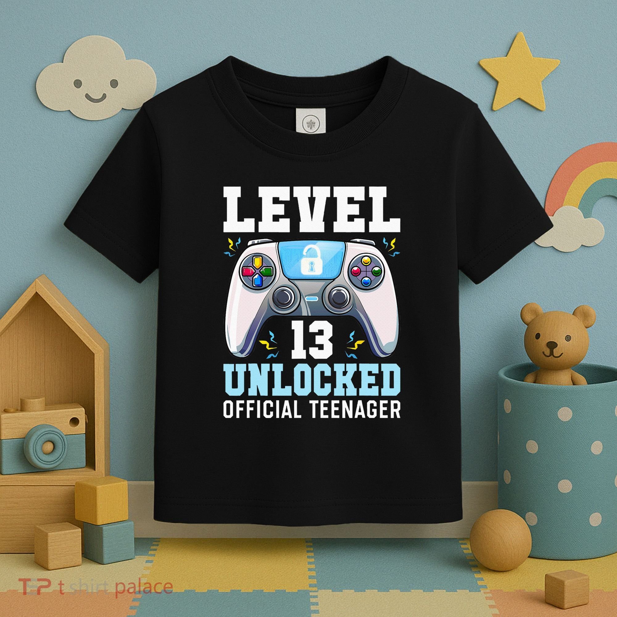 Level 13 Unlocked Video Game 13th Birthday Gamer Kids Toddler T-Shirt