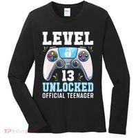Level 13 Unlocked Video Game 13th Birthday Gamer Kids Women's Long Sleeve Shirt thumb 0