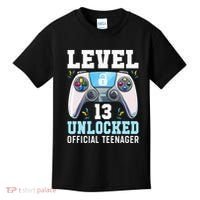 Level 13 Unlocked Video Game 13th Birthday Gamer Kids Kids T-Shirt thumb 0