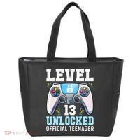 Level 13 Unlocked Video Game 13th Birthday Gamer Kids Tote Bag thumb 0