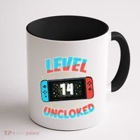 Level 14 Unlocked Gamer 14th Birthday Gift Video Game Lovers Coffee Mug thumb 1