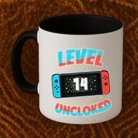 Level 14 Unlocked Gamer 14th Birthday Gift Video Game Lovers Coffee Mug thumb 2