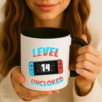 Level 14 Unlocked Gamer 14th Birthday Gift Video Game Lovers Coffee Mug thumb 3