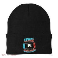 Level 14 Unlocked Gamer 14th Birthday Gift Video Game Lovers Beanie thumb 0