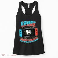 Level 14 Unlocked Gamer 14th Birthday Gift Video Game Lovers Women's Tank Top thumb 0