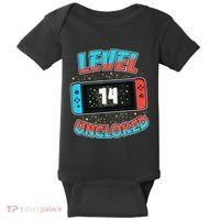 Level 14 Unlocked Gamer 14th Birthday Gift Video Game Lovers Baby Bodysuit thumb 0