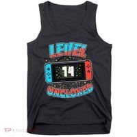 Level 14 Unlocked Gamer 14th Birthday Gift Video Game Lovers Tank Top thumb 0