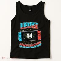 Level 14 Unlocked Gamer 14th Birthday Gift Video Game Lovers Tank Top thumb 2