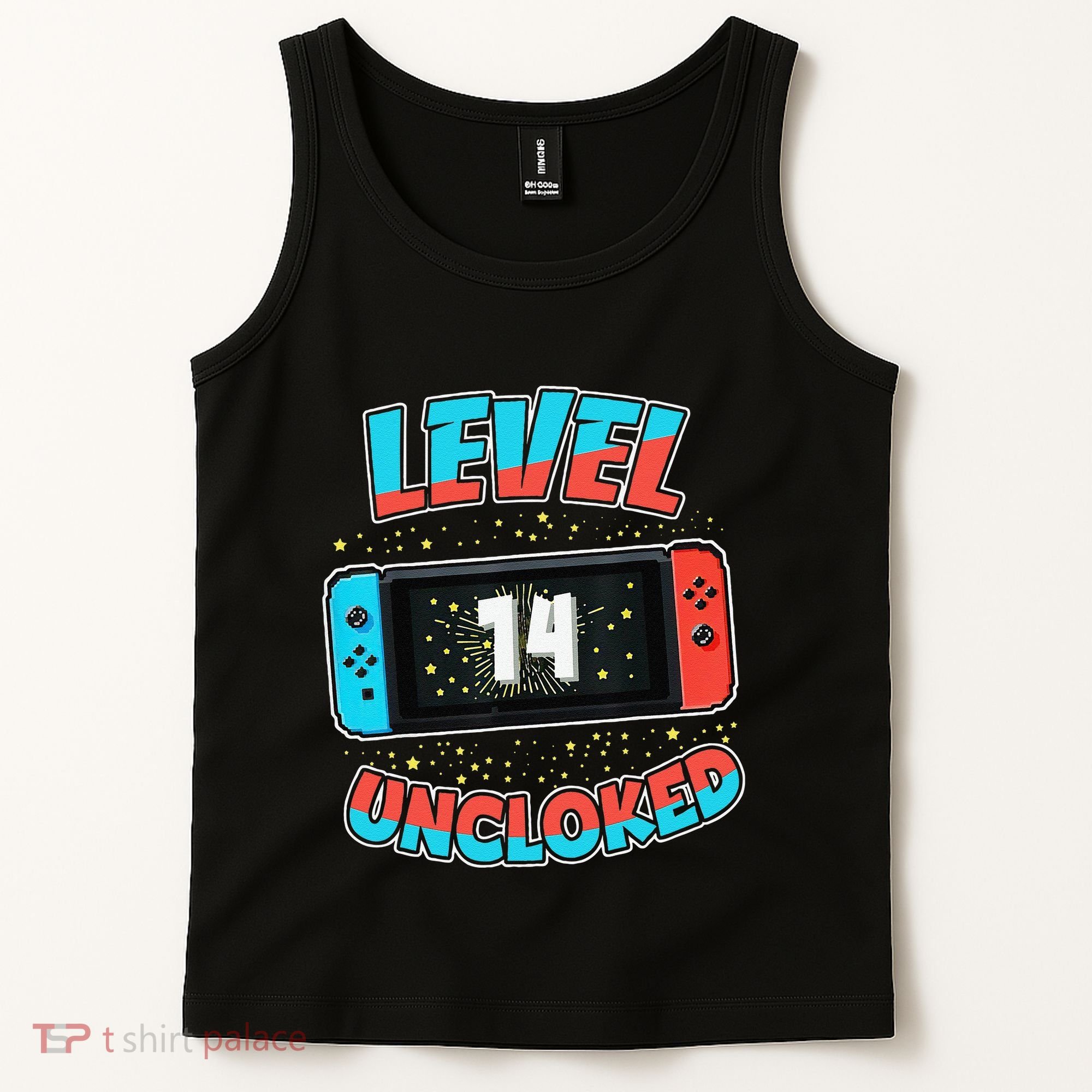 Level 14 Unlocked Gamer 14th Birthday Gift Video Game Lovers Tank Top