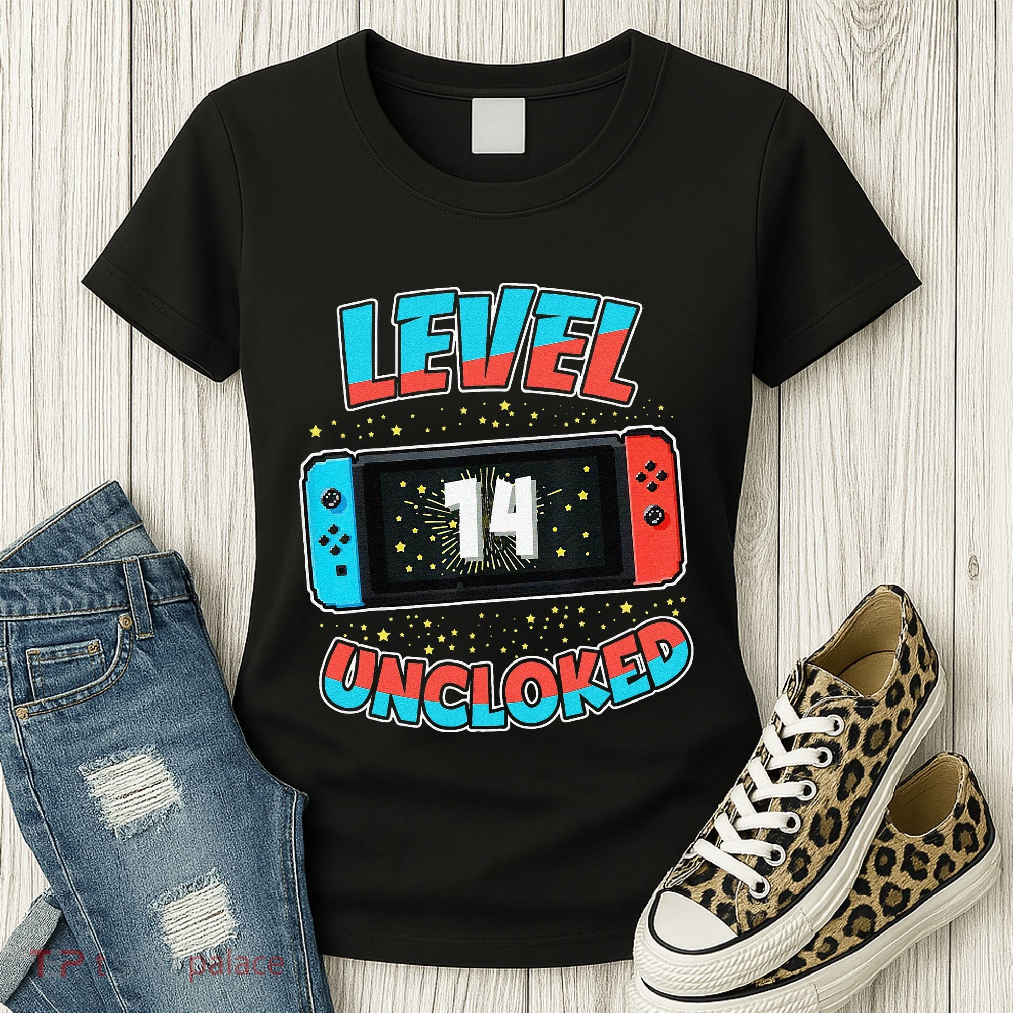 Level 14 Unlocked Gamer 14th Birthday Gift Video Game Lovers Women's T-Shirt