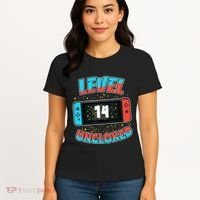 Level 14 Unlocked Gamer 14th Birthday Gift Video Game Lovers Women's T-Shirt thumb 4