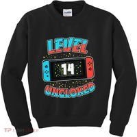 Level 14 Unlocked Gamer 14th Birthday Gift Video Game Lovers Kids Sweatshirt thumb 0