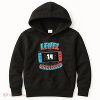 Level 14 Unlocked Gamer 14th Birthday Gift Video Game Lovers Kids Hoodie thumb 0