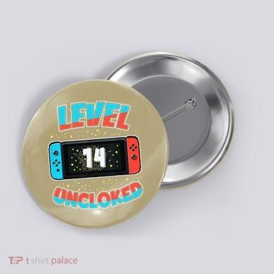 Level 14 Unlocked Gamer 14th Birthday Gift Video Game Lovers Button
