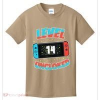 Level 14 Unlocked Gamer 14th Birthday Gift Video Game Lovers Kids T-Shirt thumb 0