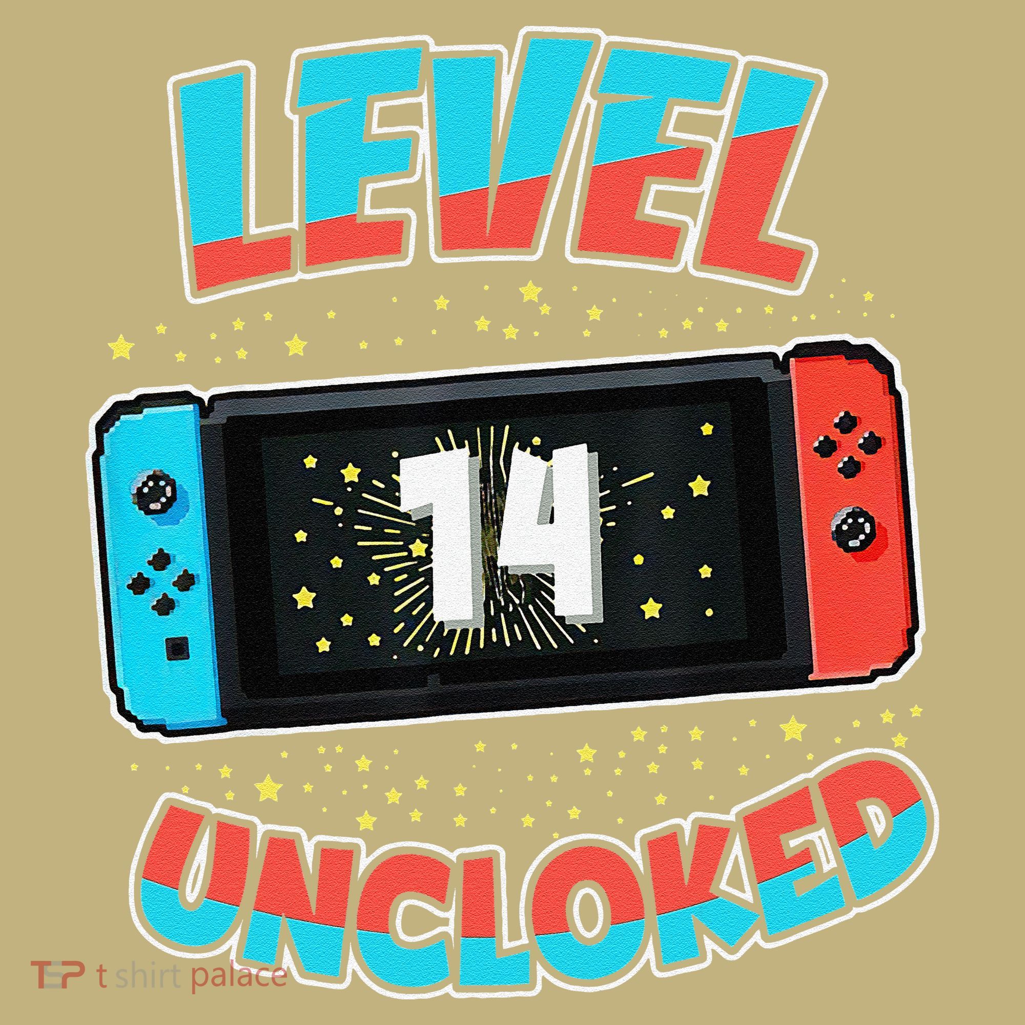 Level 14 Unlocked Gamer 14th Birthday Gift Video Game Lovers Kids T-Shirt