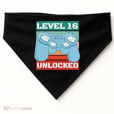 Level 16 Unlocked Gaming Retro USA-Made Doggie Bandana
