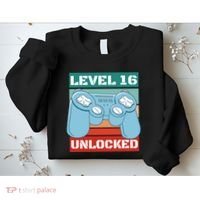 Level 16 Unlocked Gaming Retro Sweatshirt thumb 2