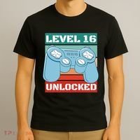 Level 16 Unlocked Gaming Retro T-Shirt thumb 3