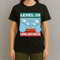 Level 16 Unlocked Gaming Retro T-Shirt thumb 4
