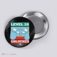 Level 16 Unlocked Gaming Retro Button thumb 0