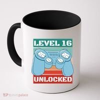 Level 16 Unlocked Gaming Retro Coffee Mug thumb 0