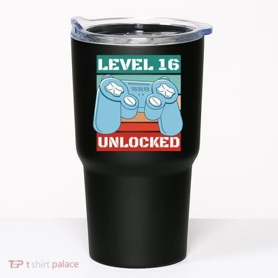 Level 16 Unlocked Gaming Retro Tumbler