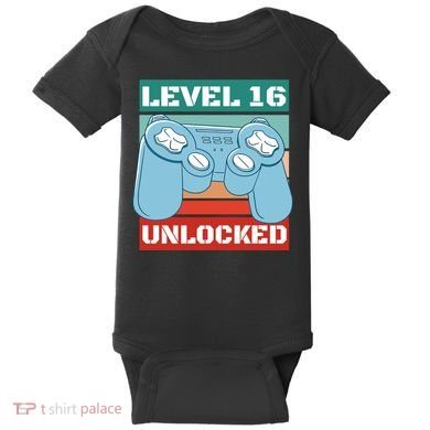 Level 16 Unlocked Gaming Retro Baby Bodysuit