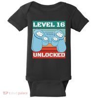 Level 16 Unlocked Gaming Retro Baby Bodysuit thumb 0