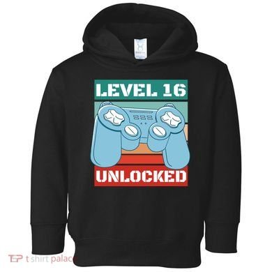 Level 16 Unlocked Gaming Retro Toddler Hoodie