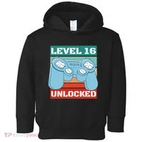 Level 16 Unlocked Gaming Retro Toddler Hoodie thumb 0