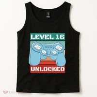 Level 16 Unlocked Gaming Retro Tank Top thumb 2